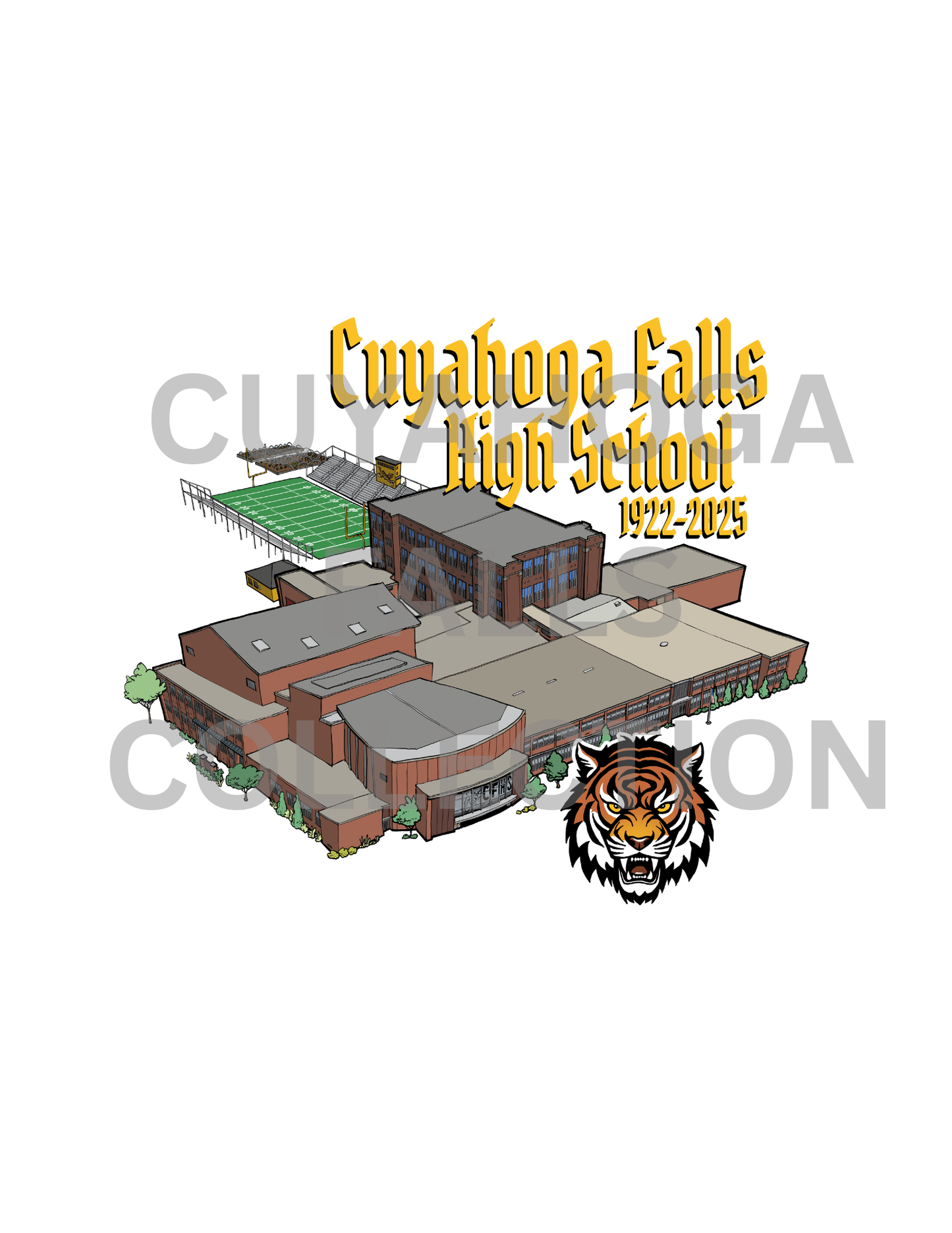 High School Crewneck Yellow Lettering