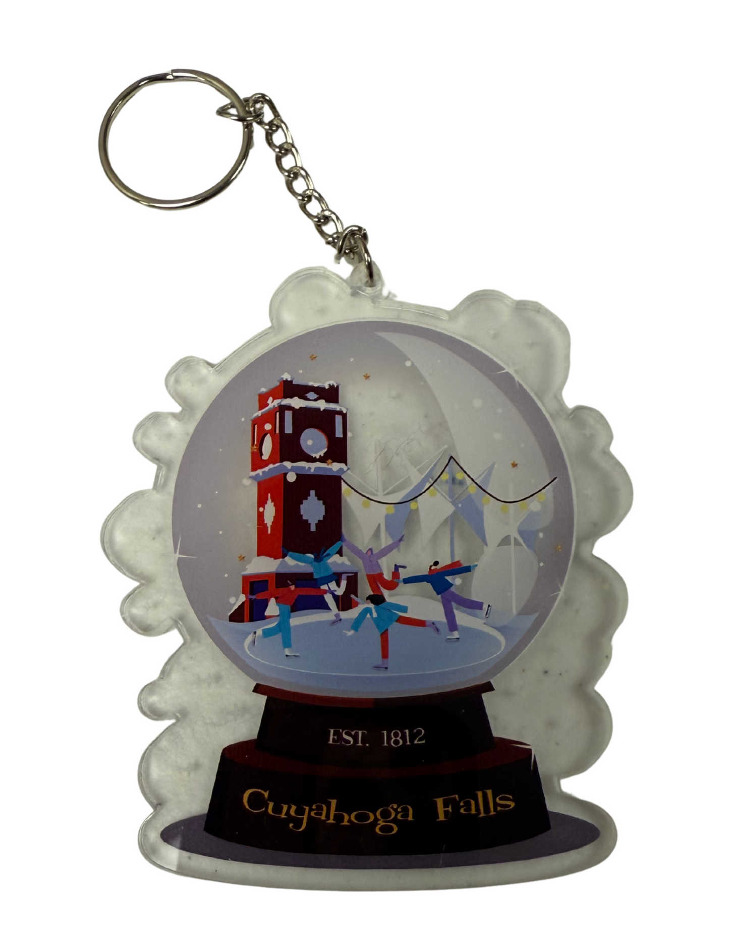 Cuyahoga Falls Snow Globe Acrylic Keychain