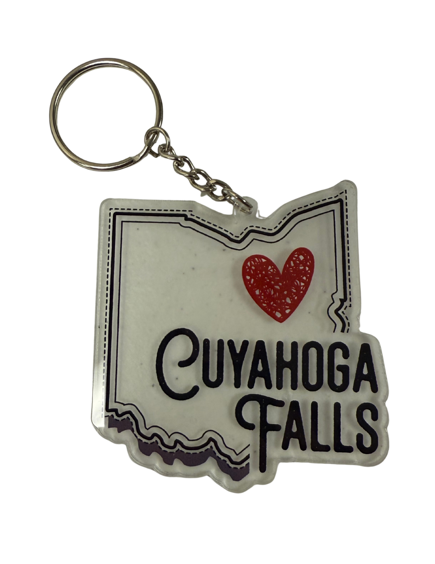 Heart Cuyahoga Falls Acrylic Keychain