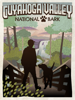 CUYAHOGA VALLEY NATIONAL BARK T-SHIRT.  DOG LOVERS!!