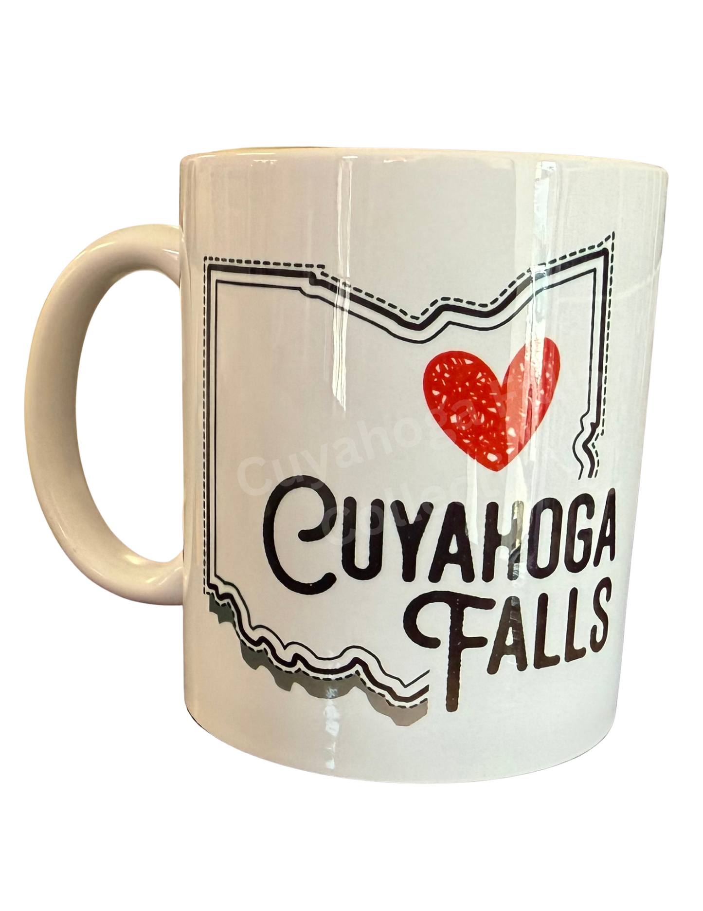 CUYAHOGA FALLS HEART COFFEE MUG