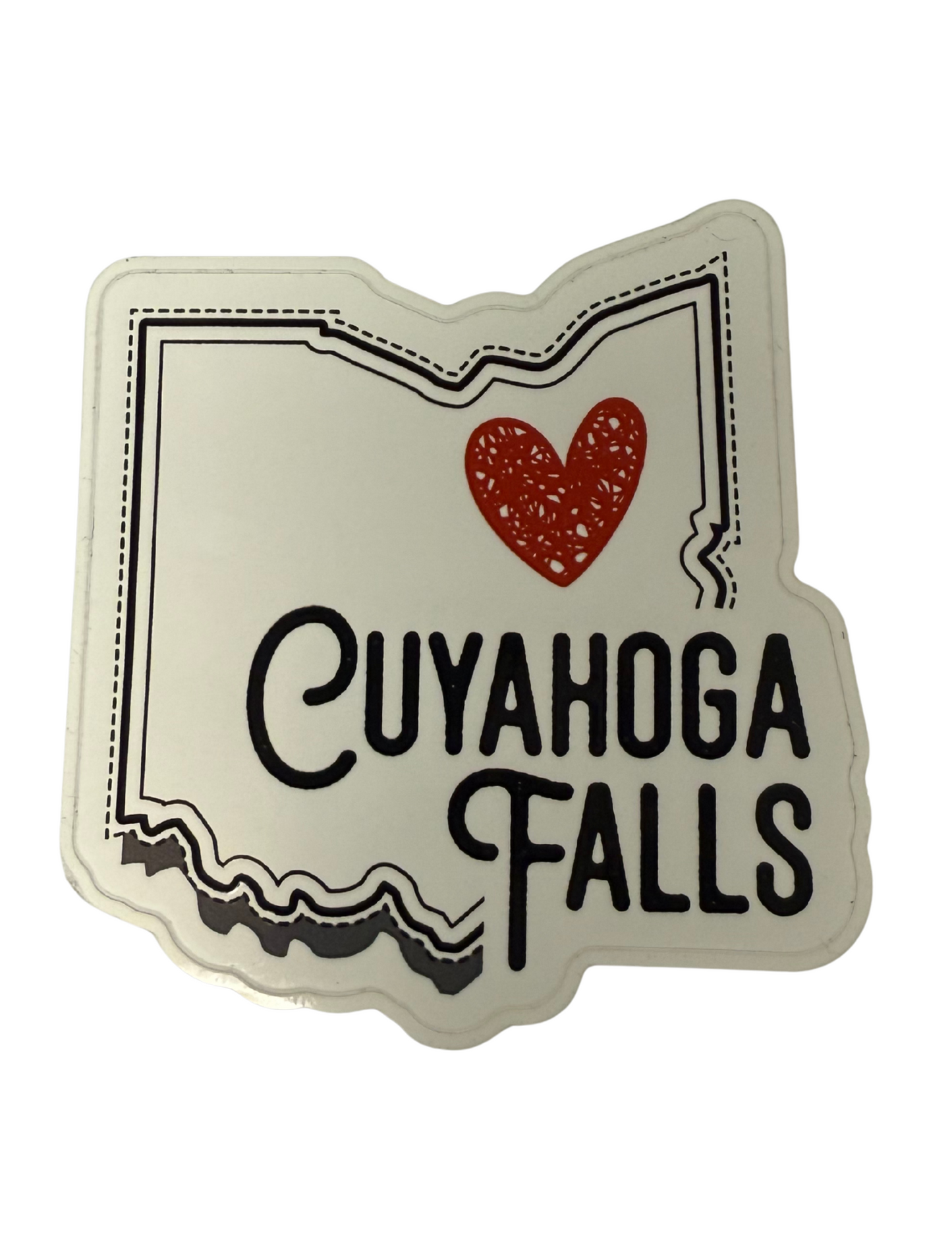 Heart Cuyahoga Falls Sticker